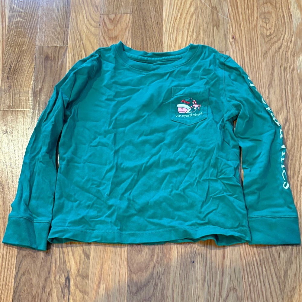 Vineyard Vines Kids Teal Long Sleeve Tee